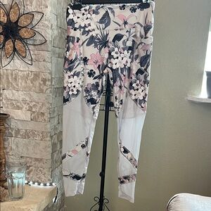 Bally Floral Print Leggings - Pink and Black